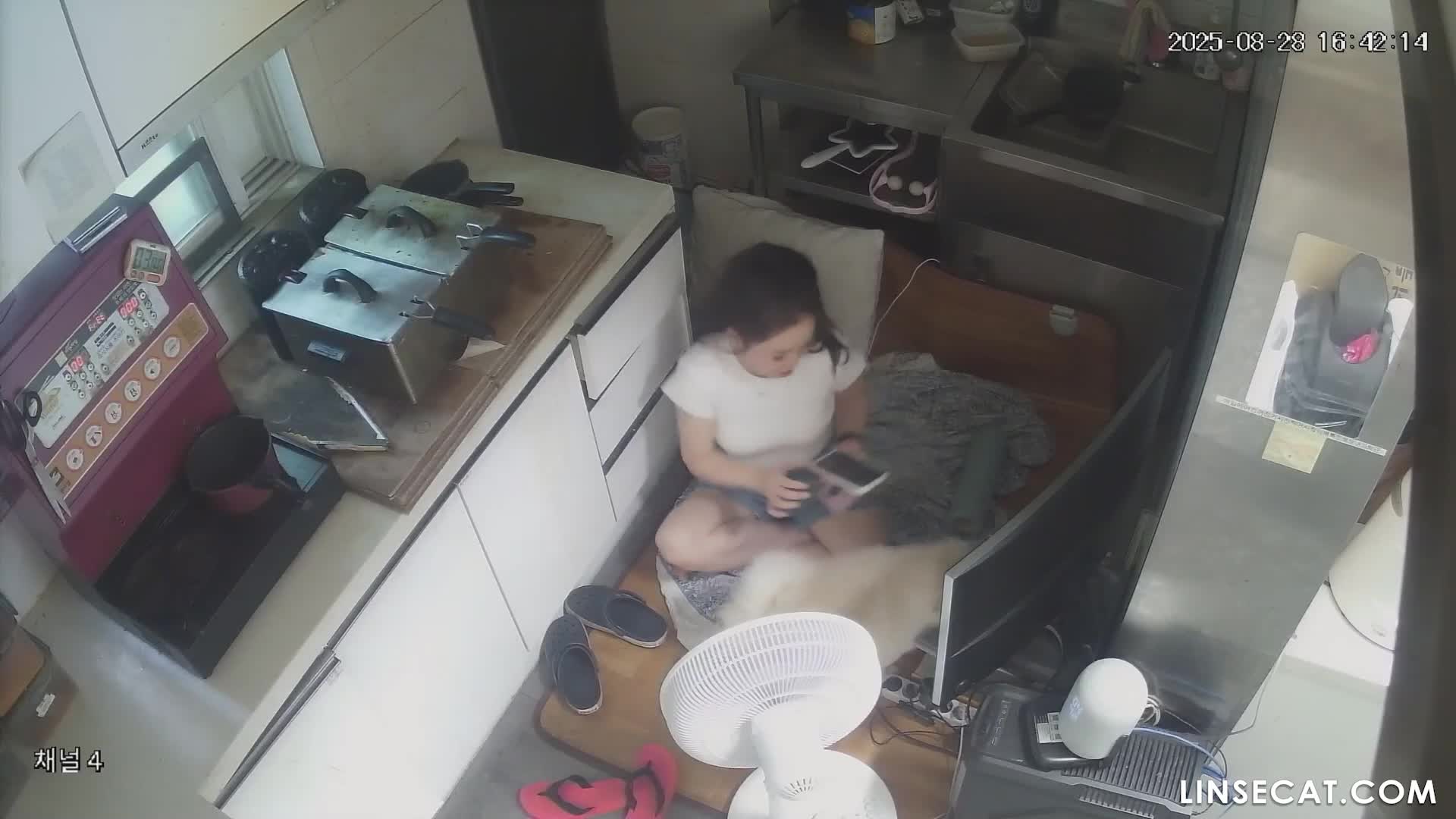 [신작] 가슴 큰 커피숍 주인이 특이한 방식으로 소변을 봅니다. 세면대에 소변을 보고 나서 머리를 감습니다. 정말 다기능 세면대죠. [해킹된 한국 IP 카메라] [단독 영상] 썸네일